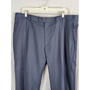 JOE Mens Navy Blue 100% Wool Dress Pants Flat Front Trousers Size 40 Waist